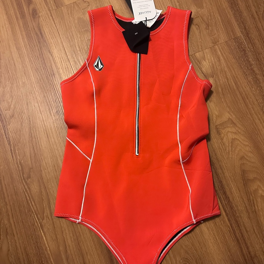 Volcom women’s Red/Orange One Piece wetsuit bathing suit